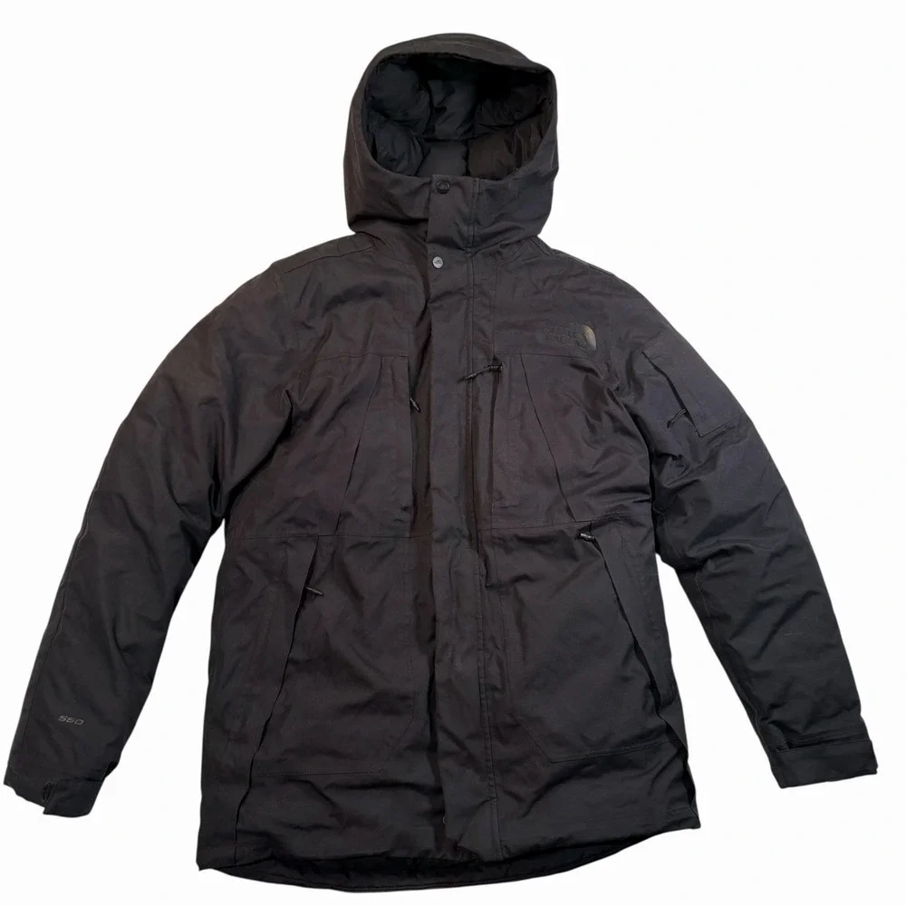 The North Face Parka Mens Small Black 550 Down Insulated Hooded Jacket NF0A33RE